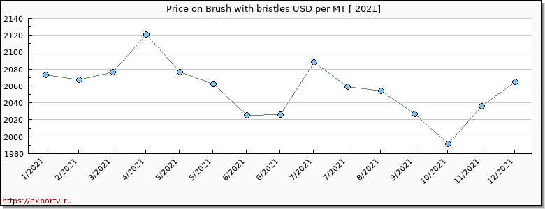 Brush with bristles price per year