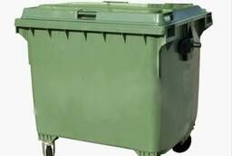 Waste container 1100l plastic container with a lid.