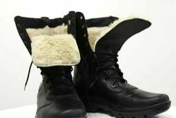 Winter boots, genuine leather, sheepskin fur