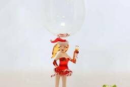 Figured wine glass Snow Maiden of the 21st century. Height 20 cm...