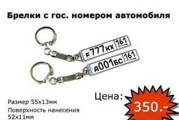 Keychain with car number Keyring in the form of state. license plate