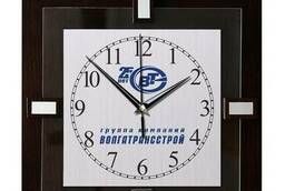 Wall clock with your logo, model: D-logo