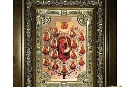 Икона освященная Древо Пресвятой Богородицы, в киоте. ..