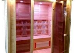 Infrared sauna 4 - local with glass door and two glass inserts