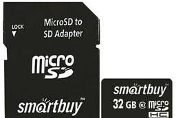 Карта памяти micro SDHC, 32 GB, Smartbuy, 10 Мб/сек. .. .