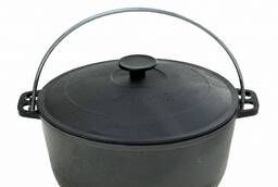Cast-iron cauldron 6L tourist cast-iron lid with bow Biol