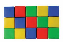 Кубики пластиковые, 15 шт. , 8х8х8 см, цветные, Десятое. ..