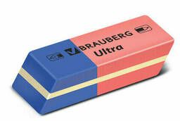 Ластик Brauberg Ultra, 42х14х8 мм, красно-синий. ..