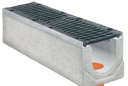 Лоток водоотводный Maxi ЛВ-16. 25. 10-Б бетонный с решеткой