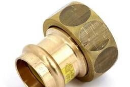 Press-B coupling cap nut conical connection for gas ball valves, bronze. ..