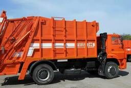 Garbage truck with rear loading
