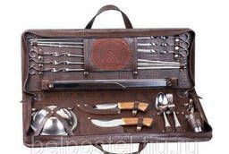 Travel BBQ set in a case made of artificial leather (6. ..