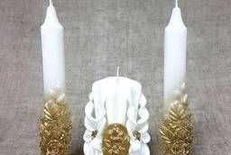 Набор Свадебных свечей  Камея золотой