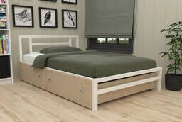 Односпальная металлическая кровать Титан 120 с ящиками