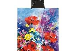Пакет Цветы маслом, пластиковая ручка, 400*420мм, MagicPack