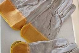 Перчатки кожаные комбинированные утепленные