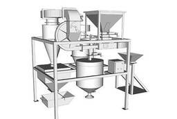Pneumatic grinding machines for removing film from walnut kernels.