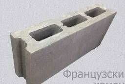Пустотелый бетонный блок 390×100×190 мм серый