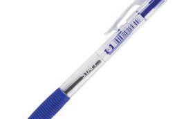 Ручка шариковая автоматическая с грипом Staff, Синяя. ..