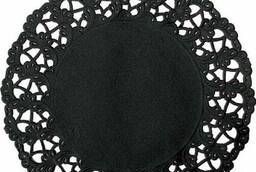 Салфетки ажурные бумажные d=30 см круглые Черные 250шт 1/8 Duni