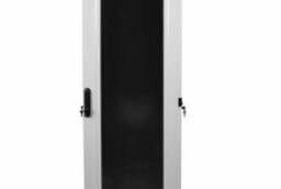 Шкаф телекоммуникационный напольный 42U (600 x 1000) дверь стекло, цвет чёрный