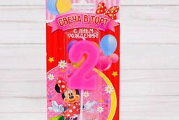 Candle in cake Disney number 2 Happy birthday, Minnie Mouse