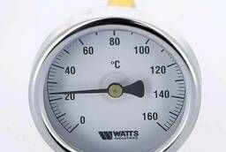 Термометр биметаллический F+R801 63мм с погружной гильзой Watts Ind 160 град. C гильза 75мм