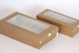 Упаковка для еды на вынос с прозрачной крышкой