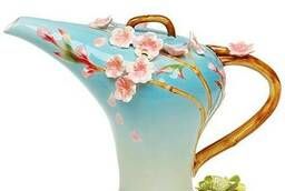 Заварочный чайник фарфоровый подарочный Сакура в цвету. .. .