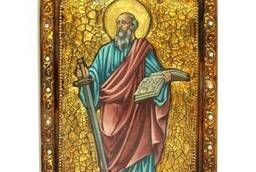 Живописная икона Первоверховный апостол Павел на кипарисе