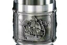 Pewter glass for whiskey, Caravel pewter series. ..