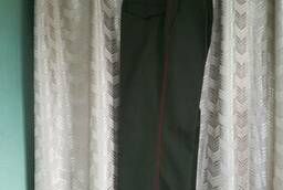 Mens trousers olive-colored red edging