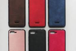 Чехол Xiaomi Redmi 6A Гладкая Кожа С Магнитом