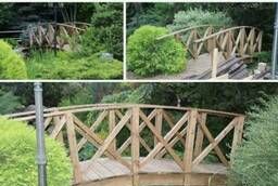 Деревянный декоративный мостик для сада