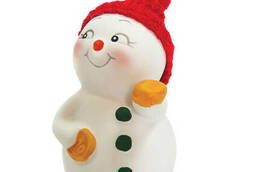 Christmas figurine Snowman with coins, 8 cm, ceramics. ..