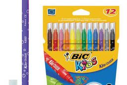 Фломастеры BIC Kid Couleur, 12 цветов, суперсмываемые. ..