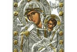 Икона Богородицы Отрада и Утешение в серебряном окладе. ..