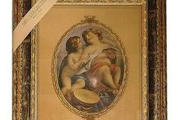Porcelain panel painting Putti the musicians. Height 65 cm.