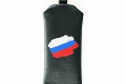 Ключница на молнии Флаг РФ , черная