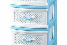Plastic chest of drawers Grid blue 4 drawers