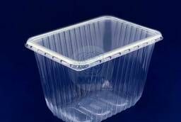 Disposable plastic rectangular food container. bottom. from. ..