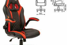 Кресло компьютерное СН GAME 15, экокожа, черное/красное