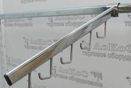 Кронштейн наклонный на овальную трубу с крючками L=400мм, хром, R 112/SL7121U