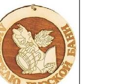 Медаль из дерева Любителю русской бани М-ЛРБ