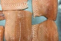 Охлажденка куски филе лосося атлантического трим D