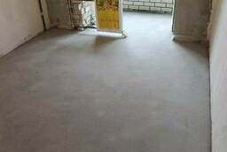 Semi-dry cement-sand floor screed in one day.