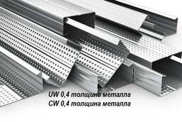 Профиль для гипсокартона. UW, CW 0, 4 толщина металла 3м, 4м