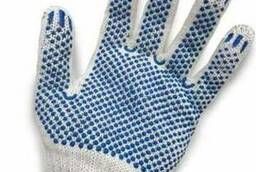 PVC work gloves with a dot