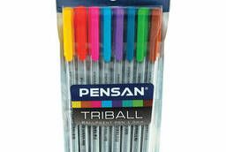 Ручки шариковые масляные Pensan Triball Colored, Набор. ..