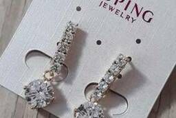 Earrings with zircons Article: ser_57-2